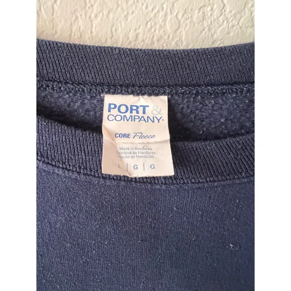 Port & Company College Town Navy Blue Crewneck Sweatshirt Unisex 50/50 - Image 2