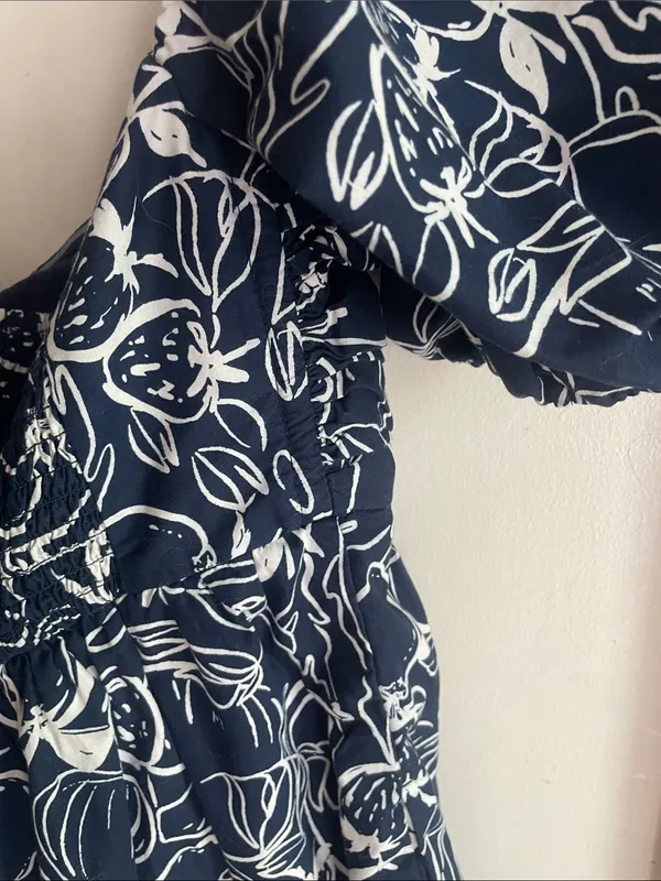 Abercrombie & Fitch Emerson Off-The-Shoulder Skort Navy Pattern - Image 13
