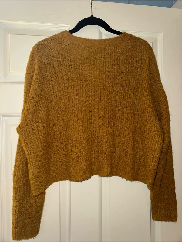 Madewell Womens M Dark Mustard Yellow Knit Button Front Cardigan Sweater - Image 6