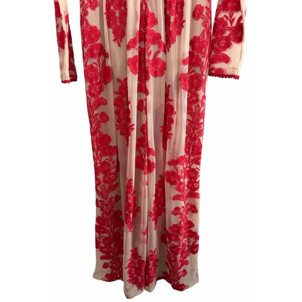 For Love‎ & Lemons Temecula Maxi Dress Red Floral Women's Size Medium - Image 8