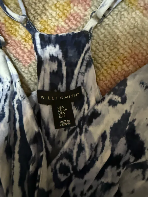 Blue and White Stretch Maxi Dress - Image 2