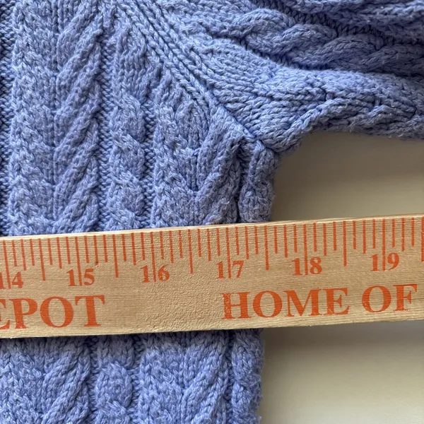 J.Crew Cable-knit puff-sleeve crewneck sweater‎ lavendar small BS978 - Image 9