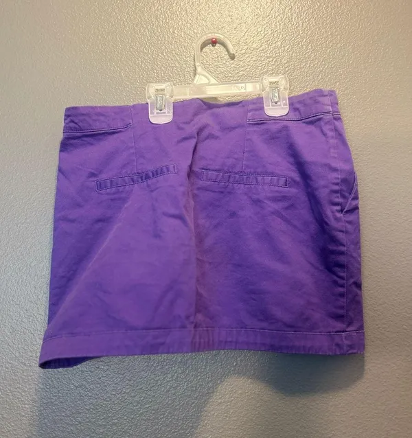 Copacabana Lefties Purple Chino Mini Skirt Small Cotton Side Pockets - Image 2