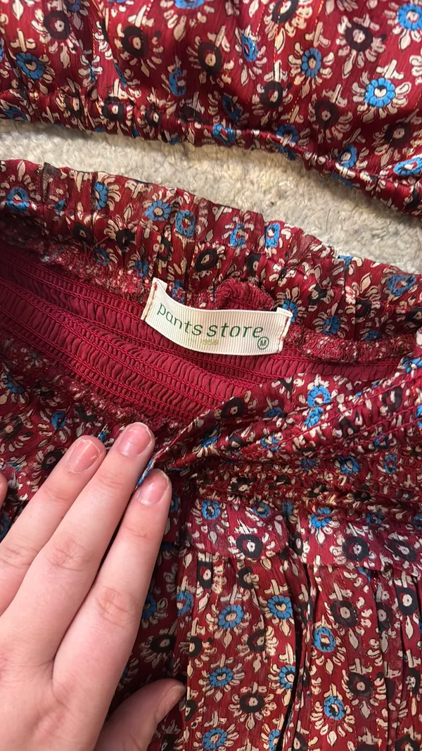 Pants Store Boho Red Floral Matching Set - Image 2
