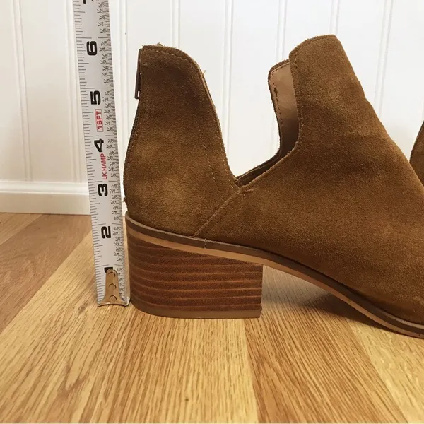 STEVE MADDEN Ankle Boot Size 10 Brown Suede Bootie Open Side Chunky Heel Western - Image 14