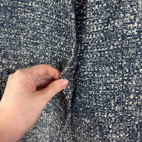 Zara Basic Collection Textured Knit Tweed Blazer Jacket‎ Medium Blue Office Chic - Image 2