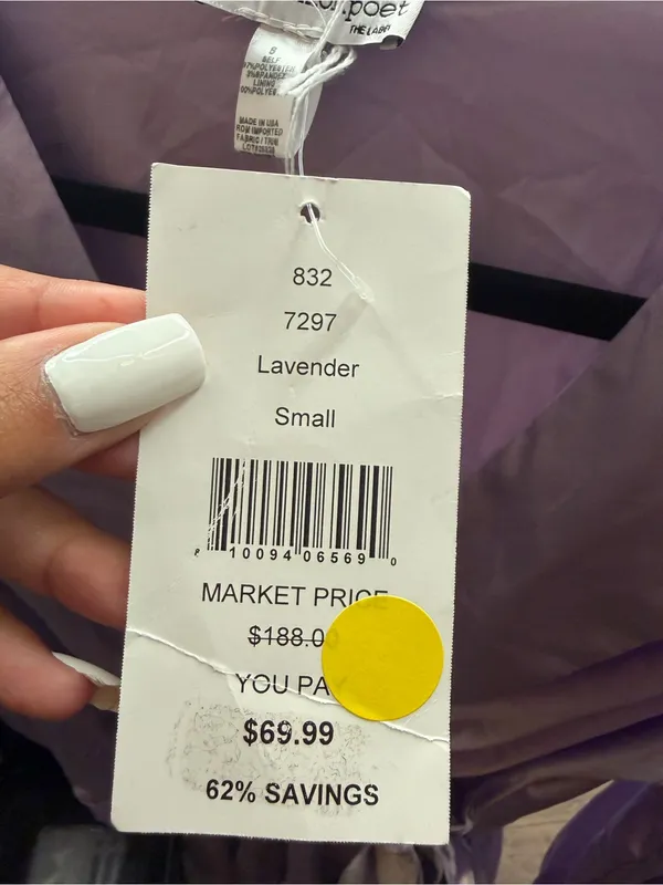NWT! The Fashion Poet Lavender Satin Long Sleeve Dress - Size Small - Image 2