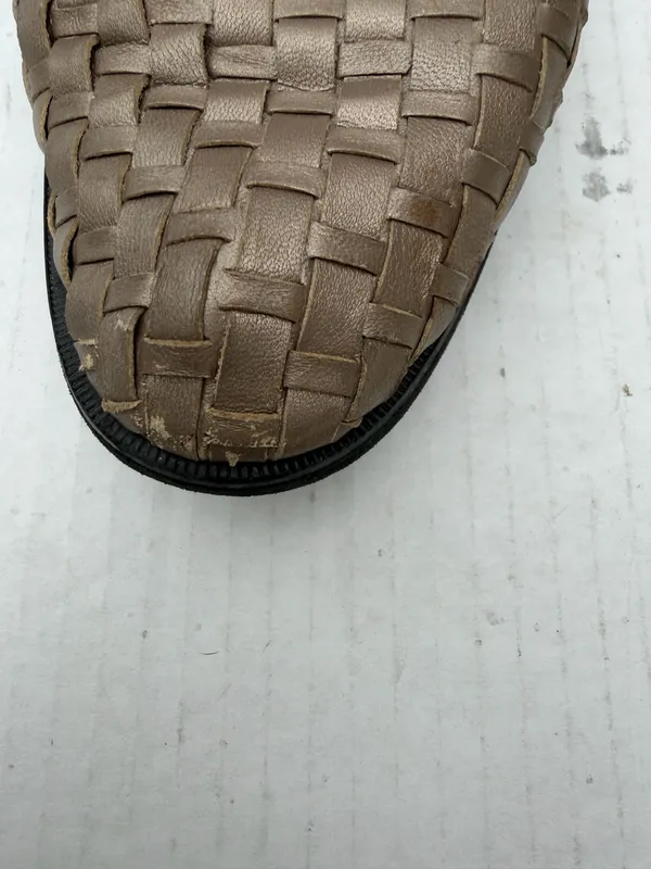 Cole Haan Woven Leather Flats Brown Slip On Loafers Made in Italy - Image 6