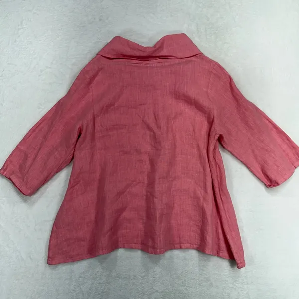 Bryn Walker XXS Etta Shirt Top Oversized Pink LINEN Cowl Neck Elbow Sleeve NEW - Image 13