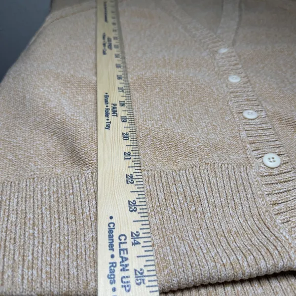 Offline by Aerie Tan Marl V-Neck Button Front Cardigan Sweater Thumbholes Medium - Image 7