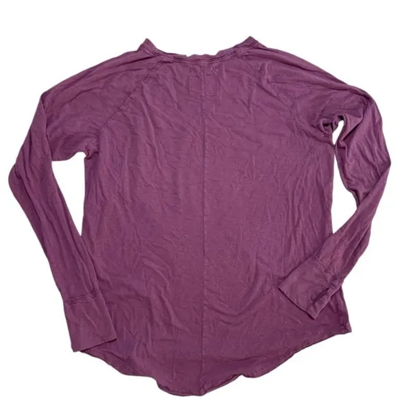 We The Free Long Sleeve Tee Womens Medium Purple Slub Knit Boho Gorpcore - Image 3