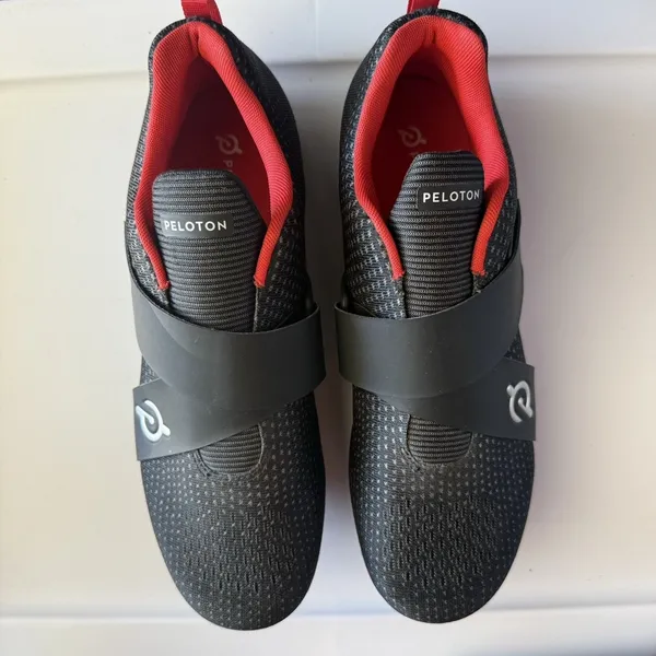Peloton Unisex Size 11M/ 12.5W Cycling Shoes Black Red Cleat Altos Sneakers - Image 2