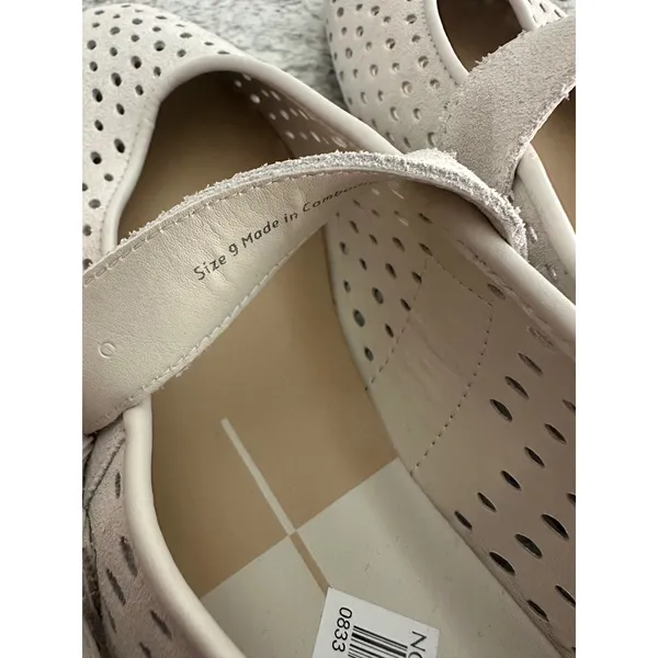 Dolce Vita Mikel Perforated Suede Mary Jane Ballet Flats Creme Ivory Size 9 - Image 6