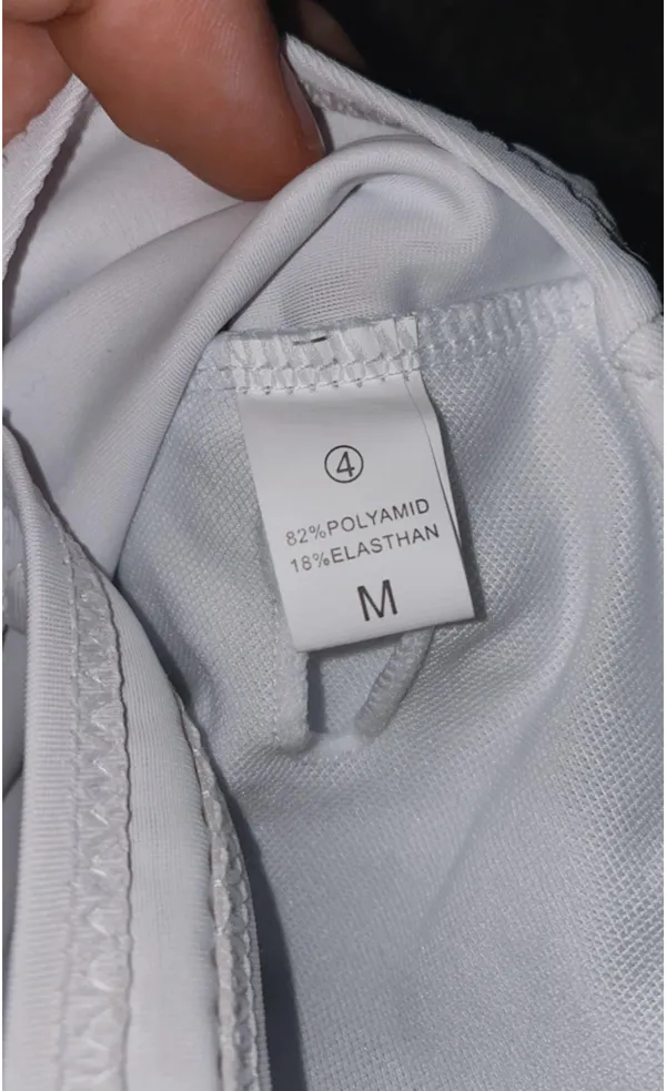White One Piece Bathing Suit Size M - Image 2