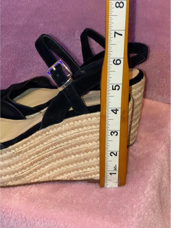 Kristin Cavallari x Chinese Laundry Black Suede Brandie Espadrille Wedge Sandals - Image 4