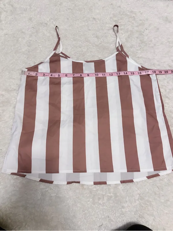 Shein medium Brown & White Vertical Stripe 2-Piece Resort Set - Image 6