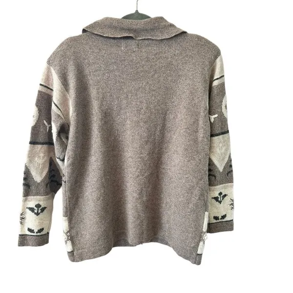 Vintage Bauhinia Lambswool Angora Southwestern Cardigan Sweater M - Image 5