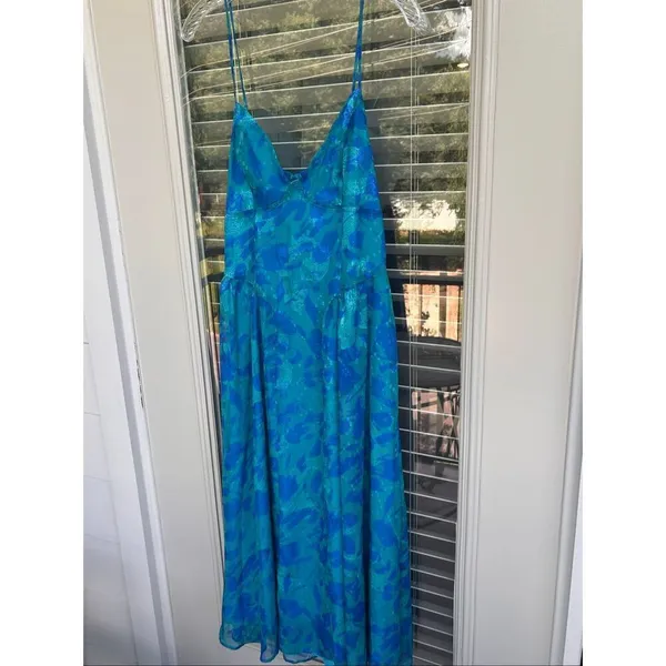 NWT Hello Molly Fresh Nectar Midi Dress Blue Size XL (14) - Image 12