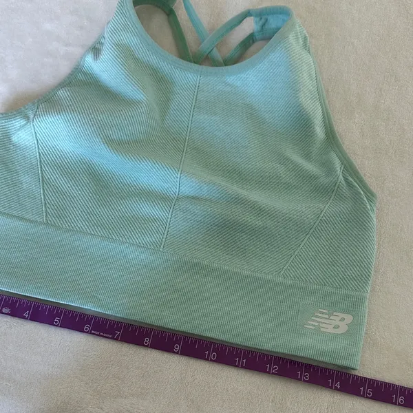 New Balance Women's Mint Green Sports Bra - Image 2