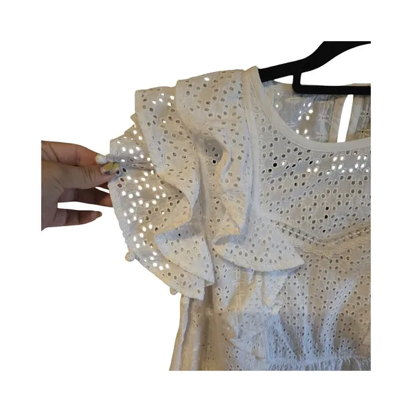 Sezane Robe Alexane White Dress‎ Size: 36 - Image 4
