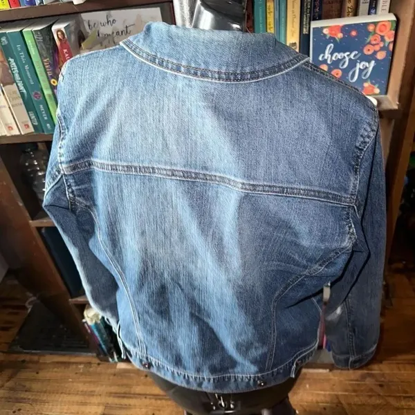 Style & Co denim distressed elevated basics minimalist L jacket - Image 2