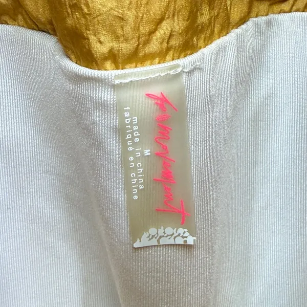 FP Movement‎ The Way Home Shorts Mustard Yellow High Waist Smocked Size M - Image 2