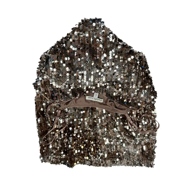 Charlotte Russe Sequin Mini Dress Brown Y2K McBling Party Glam Small - Image 5