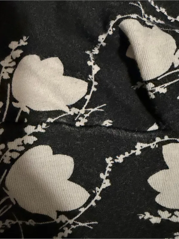 2000s vintage style whimsical american eagle black and white floral lace cami - Image 6