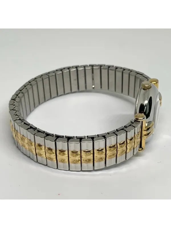 Women’s quartz analog watch silver gold tone 23mm stretch band running - Image 6