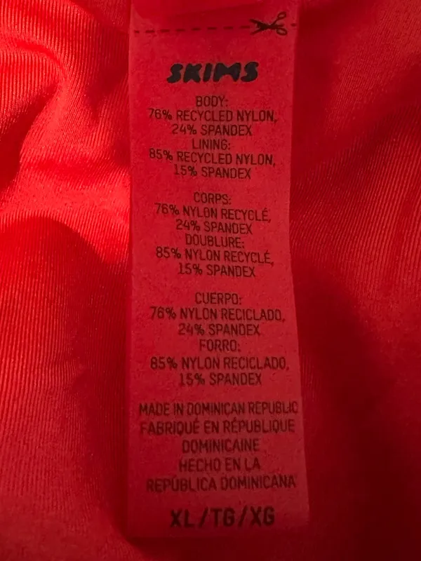 Skims Signature Swim Scoop Neck One Piece Red Size XL - Image 7
