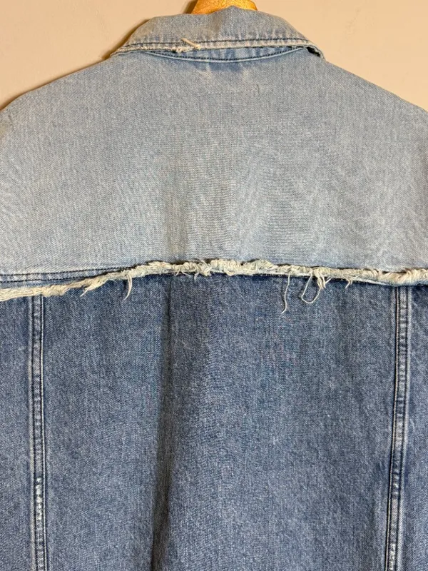 Free People We The Free Your Dad's Distressed Denim Jean Jacket Women's Medium - Image 15