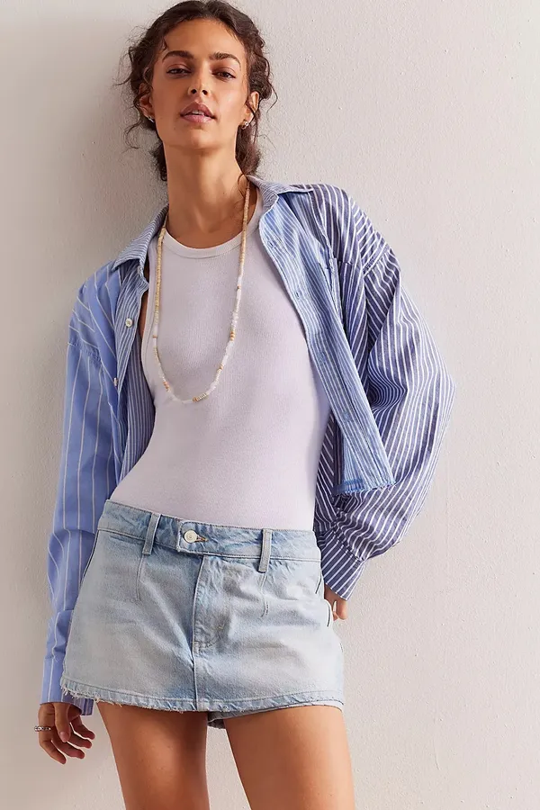Free People We The Free Peekaboo Denim Skort - Image 2