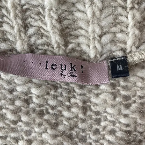 Leuk! by Cleo Cream Knitted Cardigan Size Medium - Image 5