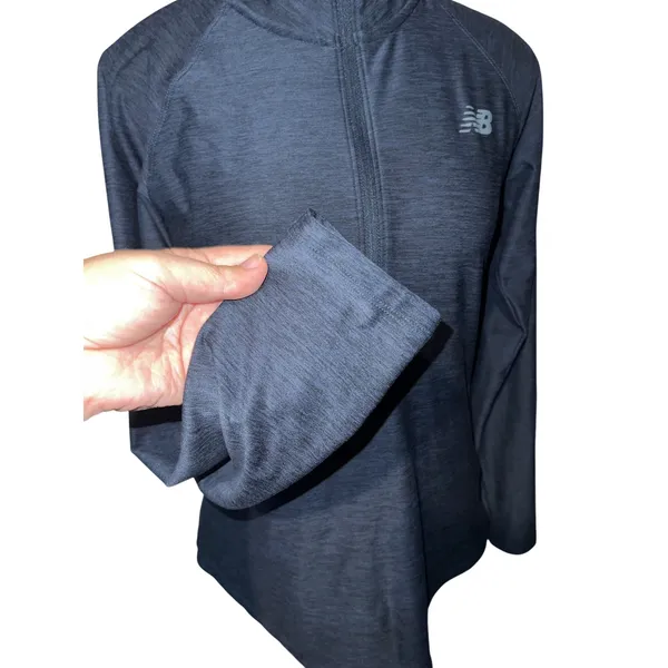 New Balance Sport Spacedye Blue Gray Half Zip Pullover Small‎ EUC - Image 4