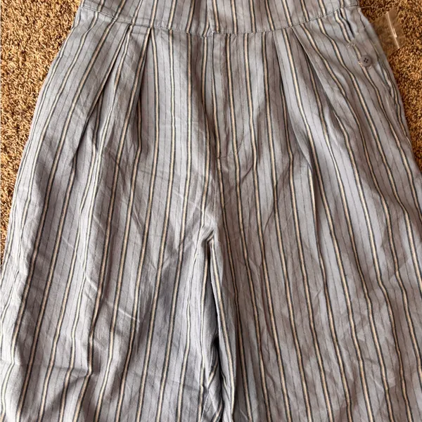 NWOT Urban Outfitters Blue Stripe Cropped High Waist Pants - Image 11