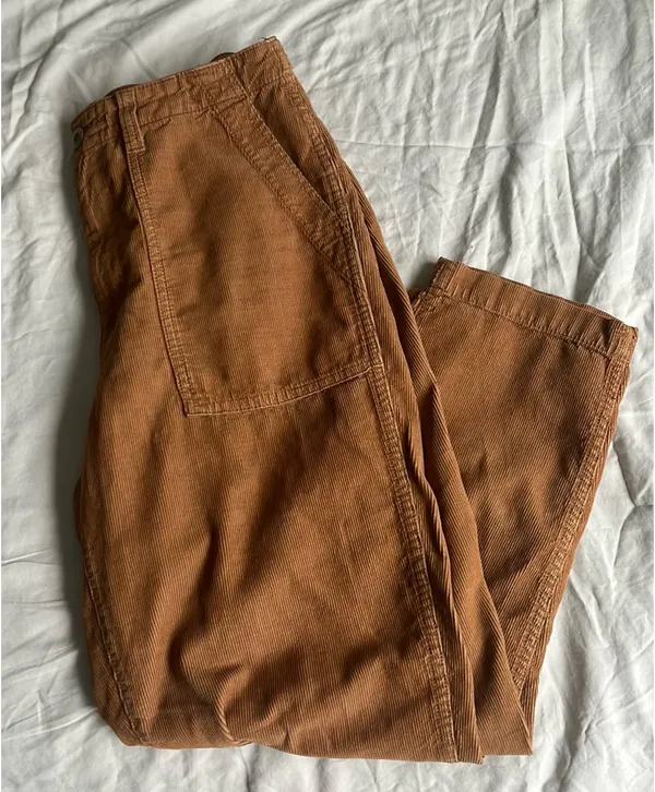 Madewell Straight Leg Burnt Orange Corduroy Pants 27 - Image 2
