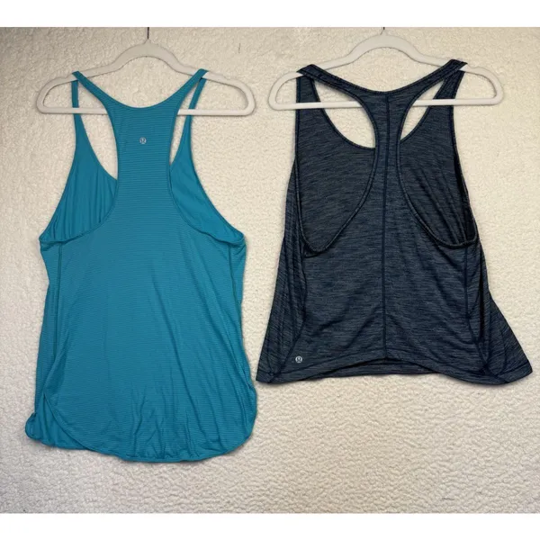 Lululemon Racerback Tank Top Womens Medium Blue Grey Swiftly Tech Run Yoga‎ Gym - Image 2