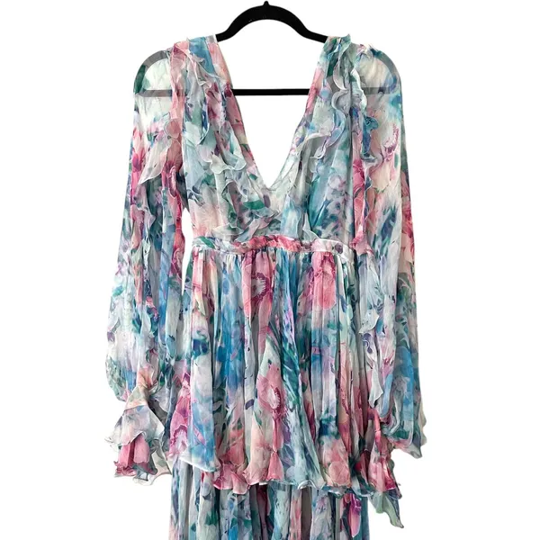 BIBIANA‎ CABELLO Mazarine Chiffon Layered Maxi Gown - Image 7