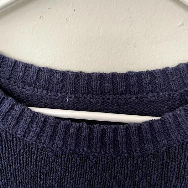 Purple blue knit sweater casual comfortable ribbed classic top warm winter‎ - Image 3