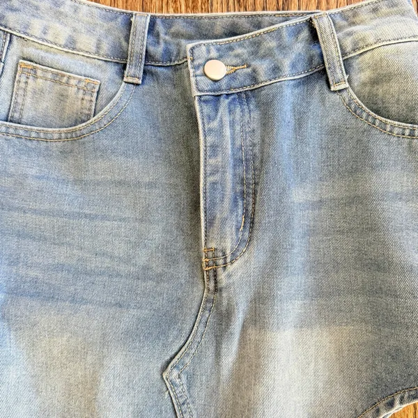 SheIn denim midi skirt asymmetrical women xxsmall streetwear - Image 3