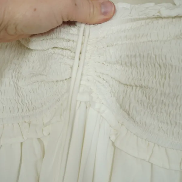 Petal + Pup Size Medium White Smocked Strapless Maxi Dress Tiered Ruffle Beach - Image 5