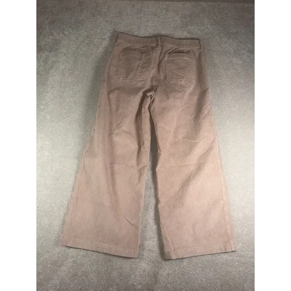 american eagle low rise wide leg cropped corduroy pants 10 short Pink/beige - Image 7