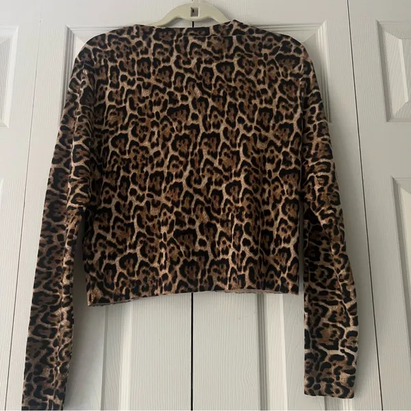 J. Crew Cashmere Leopard Print Sweater - Image 6