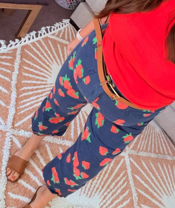 Maeve The Colette Cropped Wide-Leg Pants in Strawberry Linen Edition Size 26 - Image 2