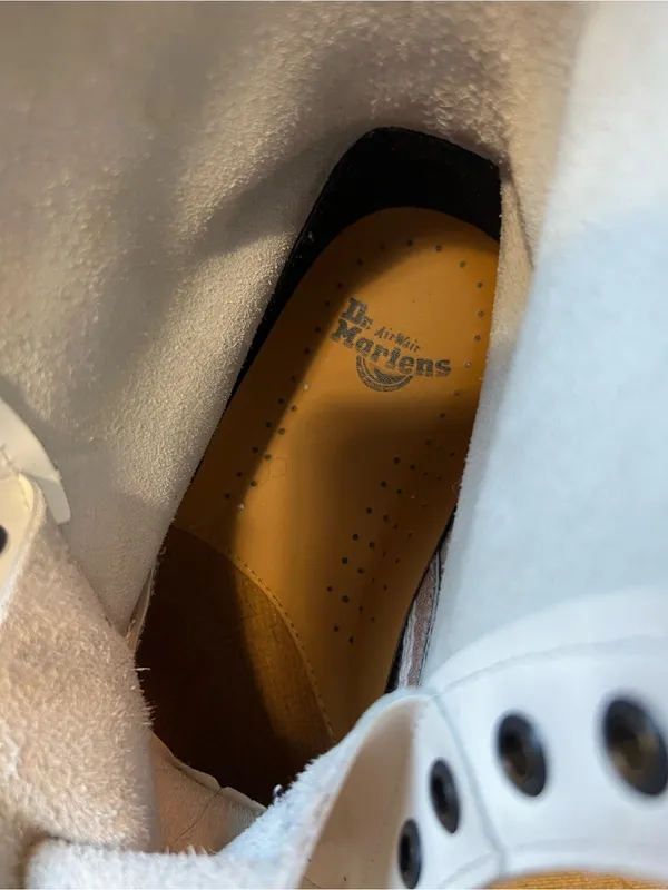 Dr. Martens 1460 Smooth Leather Lace-Up Boots in White - Image 8