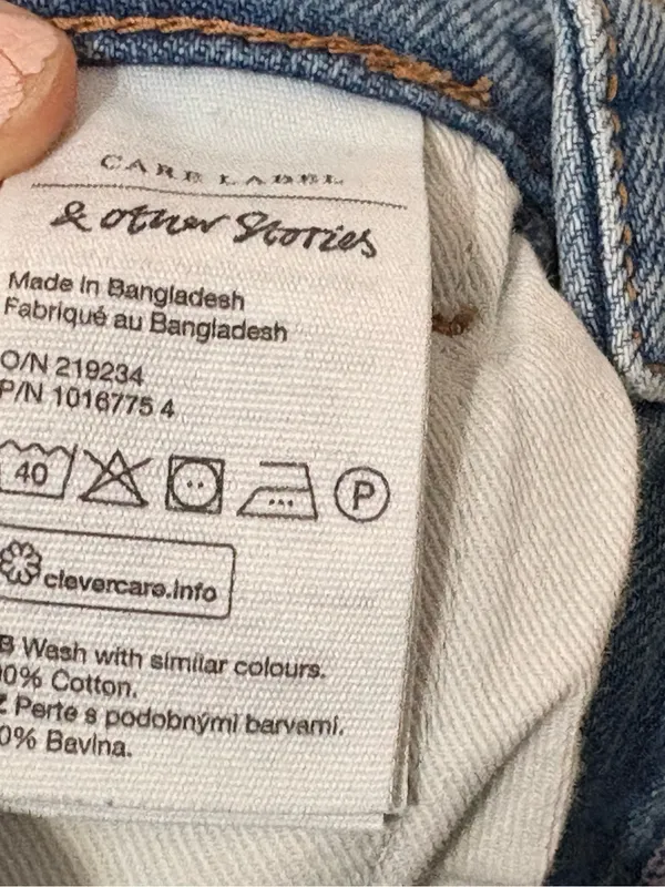 & Other Stories Slim Straight-Leg Jeans Light Wash Size 25/30 - Image 9