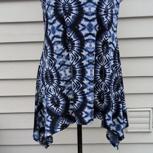 Fig & Blu Sleeveless Tie Dye Tunic Top | Tie Dye Sleeveless Shirt - Image 3