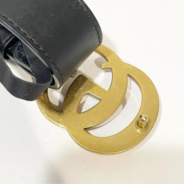GUCCI Women’s Belt GG Marmont Leather Black Gold Hardware Leather‎ 75/30 - Image 5