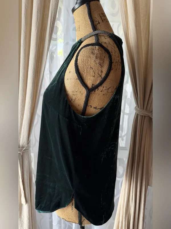 Veronica Beard Kusumi Velvet Halter Top in Emerald Green - Image 4