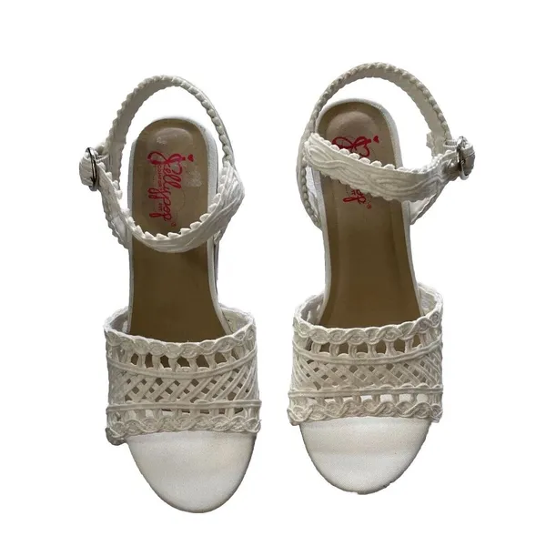 Jellypop Gabrielle Women Cork Wedge Heel Sandals 8.5M White Comfort Fit BohoChic - Image 3